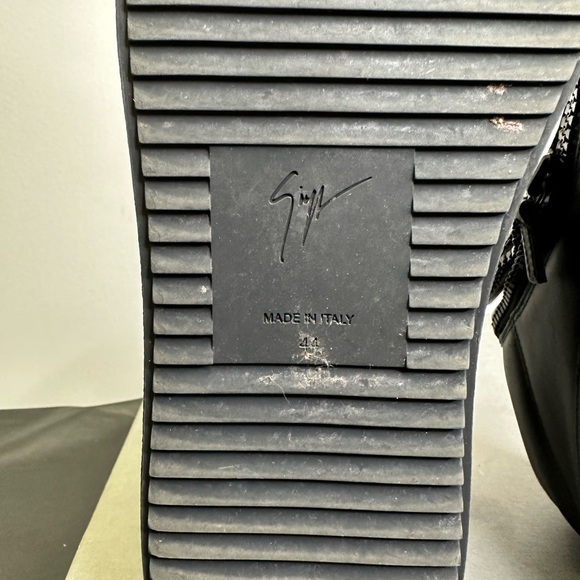 Men’s Giuseppe Zanotti Black Leather Sneakers Size 44 With Box. - Picture 4 of 13